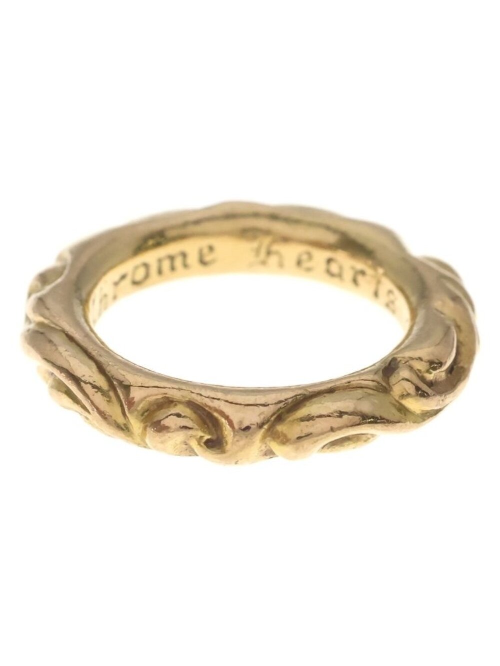 Chrome Hearts 22k Scrl Band Scroll Ring Gold